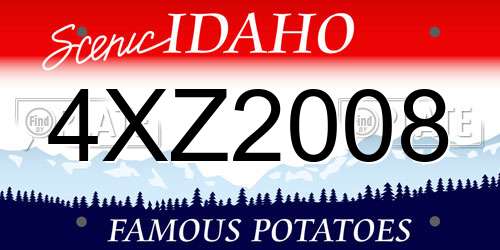 4XZ2008 Idaho License Plate