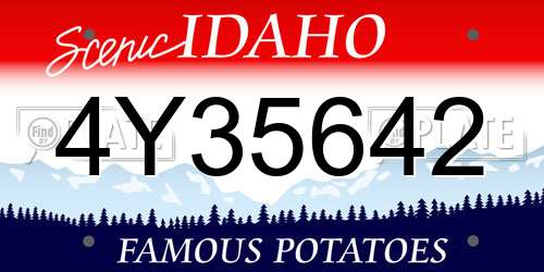 4Y35642 Idaho License Plate