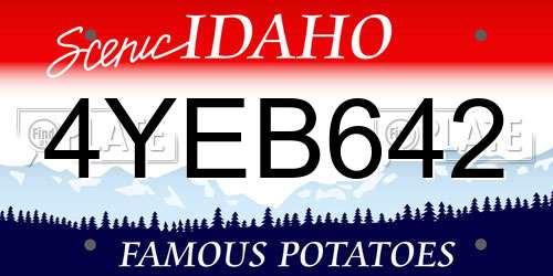 4YEB642 Idaho License Plate