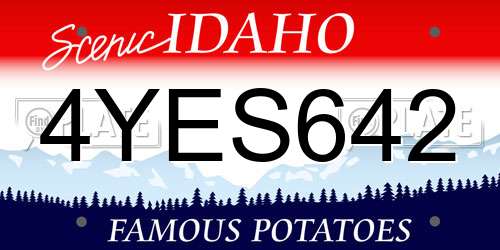 4YES642 Idaho License Plate