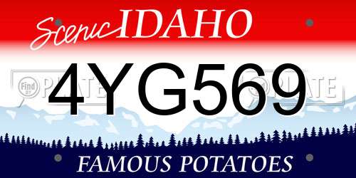 4YG569 Idaho License Plate