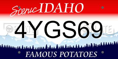 4YGS69 Idaho License Plate