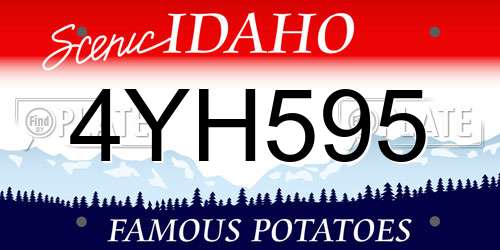 4YH595 Idaho License Plate