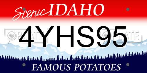 4YHS95 Idaho License Plate