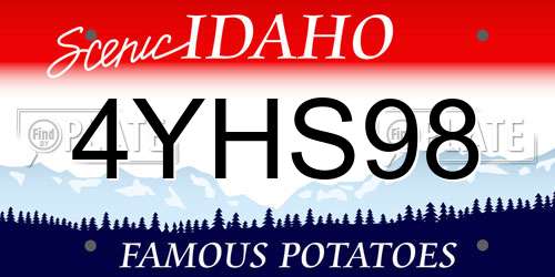 4YHS98 Idaho License Plate