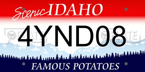 4YND08 Idaho License Plate