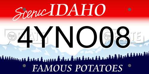 4YNO08 Idaho License Plate