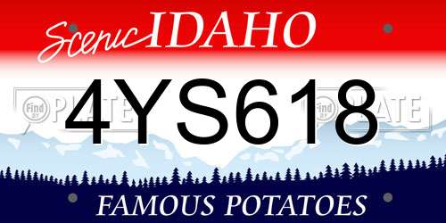 4YS618 Idaho License Plate
