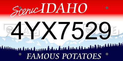4YX7529 Idaho License Plate