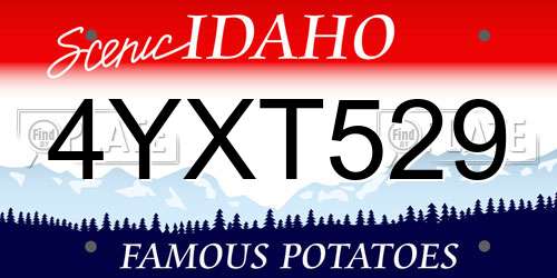 4YXT529 Idaho License Plate