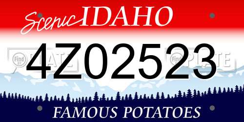 4Z02523 Idaho License Plate