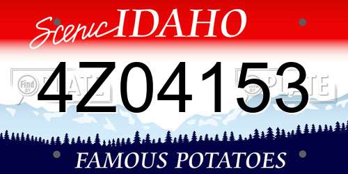 4Z04153 Idaho License Plate