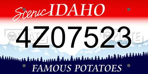 4Z07523 Idaho License Plate