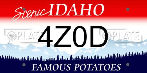 4Z0D Idaho License Plate