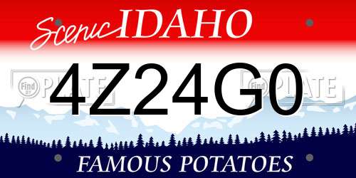4Z24G0 Idaho License Plate