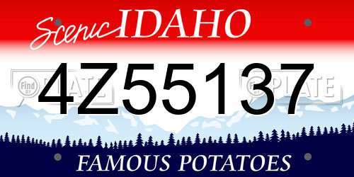4Z55137 Idaho License Plate