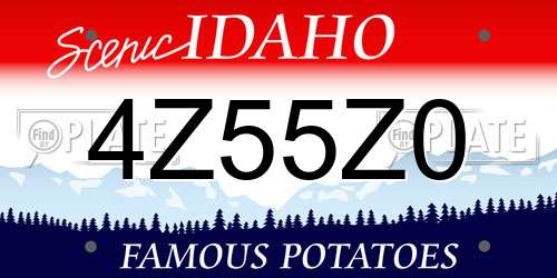 4Z55Z0 Idaho License Plate
