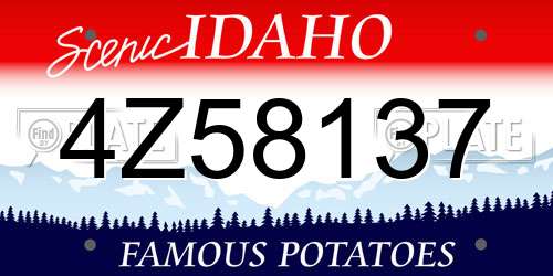 4Z58137 Idaho License Plate