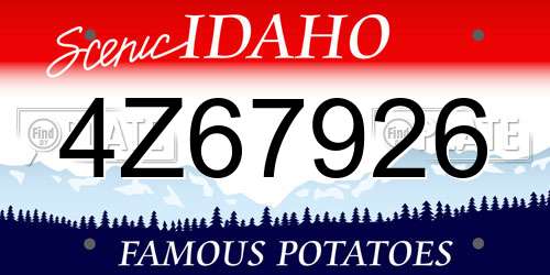 4Z67926 Idaho License Plate
