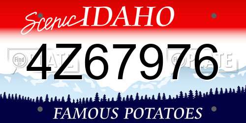 4Z67976 Idaho License Plate