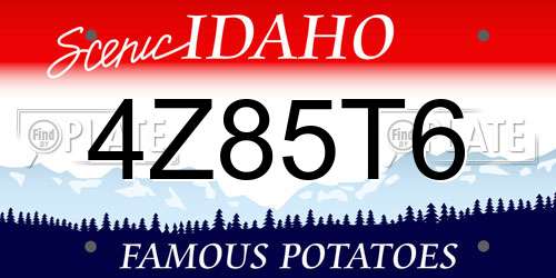 4Z85T6 Idaho License Plate