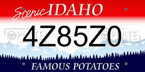 4Z85Z0 Idaho License Plate