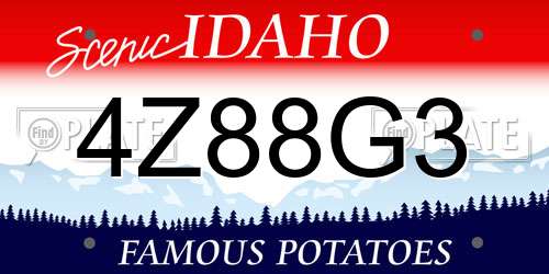 4Z88G3 Idaho License Plate