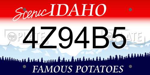 4Z94B5 Idaho License Plate