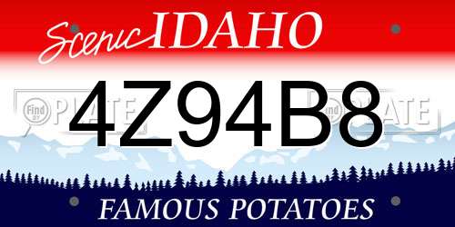 4Z94B8 Idaho License Plate