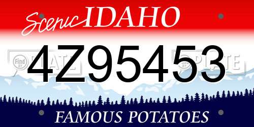 4Z95453 Idaho License Plate
