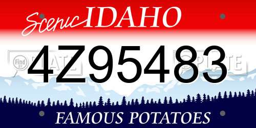 4Z95483 Idaho License Plate