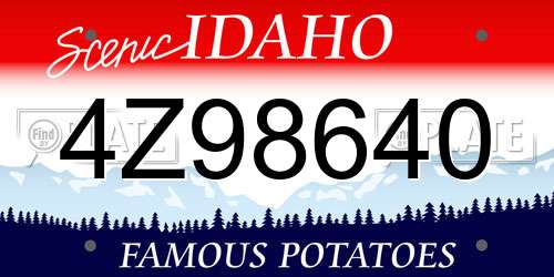 4Z98640 Idaho License Plate