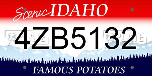 4ZB5132 Idaho License Plate