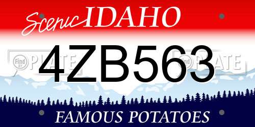 4ZB563 Idaho License Plate