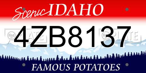 4ZB8137 Idaho License Plate