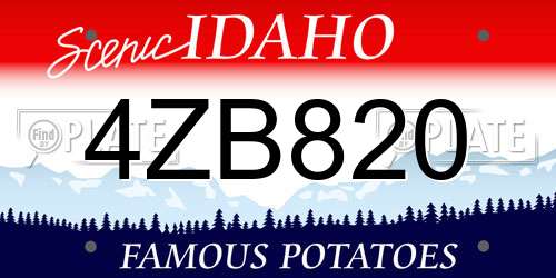 4ZB820 Idaho License Plate