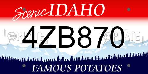 4ZB870 Idaho License Plate