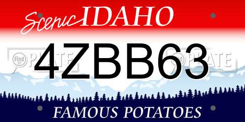 4ZBB63 Idaho License Plate