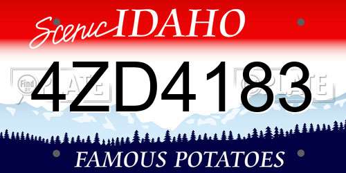 4ZD4183 Idaho License Plate