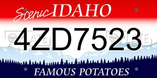 4ZD7523 Idaho License Plate