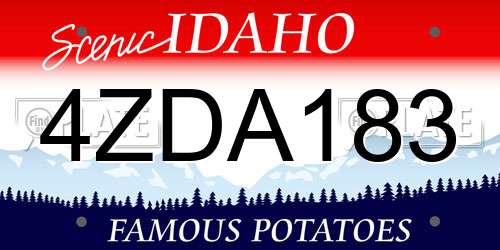 4ZDA183 Idaho License Plate