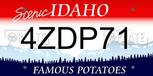 4ZDP71 Idaho License Plate