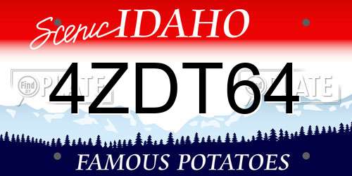 4ZDT64 Idaho License Plate