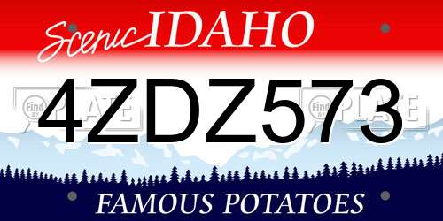 4ZDZ573 Idaho License Plate