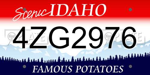 4ZG2976 Idaho License Plate