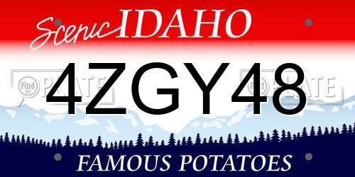 4ZGY48 Idaho License Plate