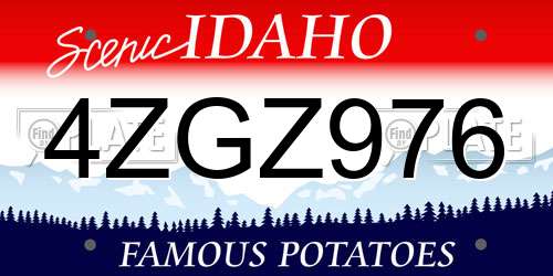 4ZGZ976 Idaho License Plate
