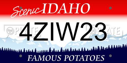 4ZIW23 Idaho License Plate
