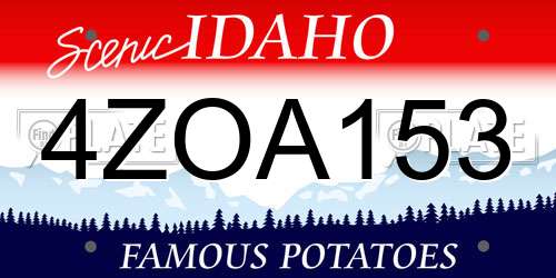 4ZOA153 Idaho License Plate