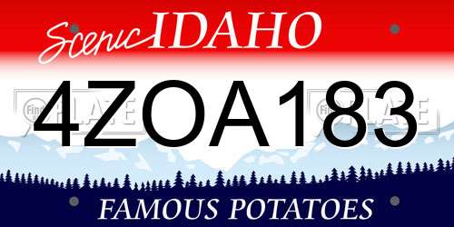 4ZOA183 Idaho License Plate